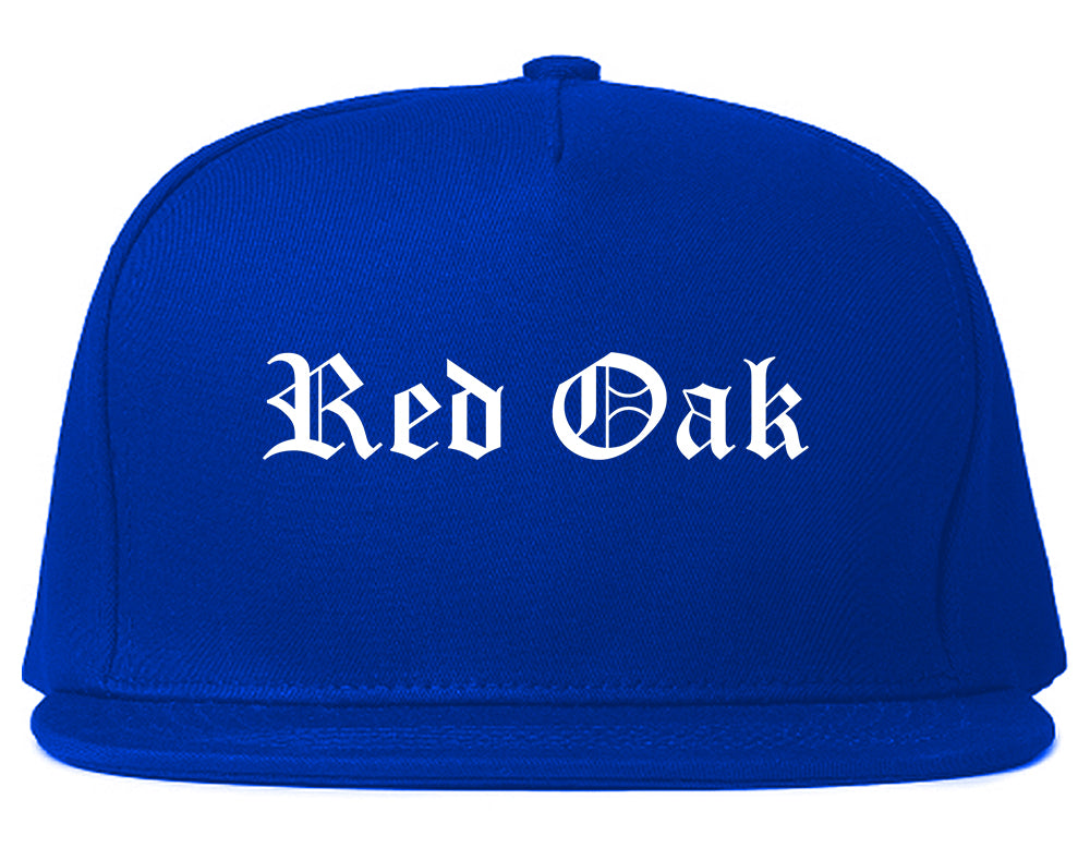 Red Oak Iowa IA Old English Mens Snapback Hat Royal Blue