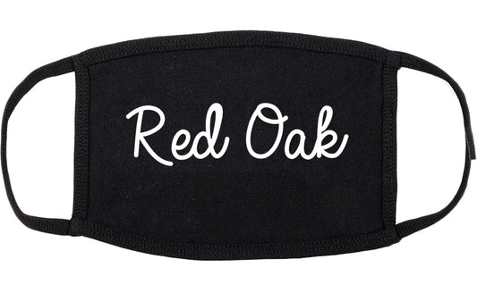 Red Oak Iowa IA Script Cotton Face Mask Black
