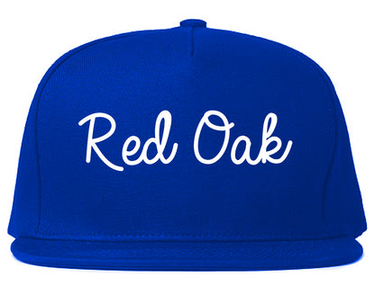 Red Oak Iowa IA Script Mens Snapback Hat Royal Blue