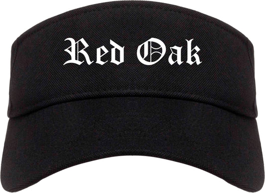 Red Oak Iowa IA Old English Mens Visor Cap Hat Black