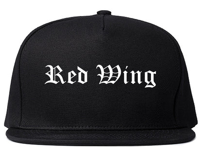 Red Wing Minnesota MN Old English Mens Snapback Hat Black