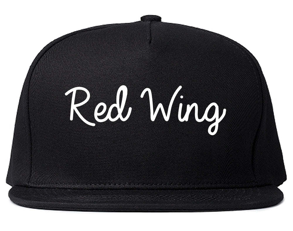 Red Wing Minnesota MN Script Mens Snapback Hat Black