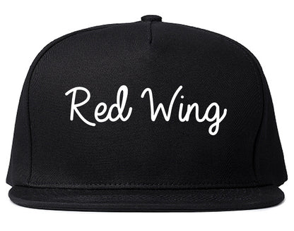 Red Wing Minnesota MN Script Mens Snapback Hat Black