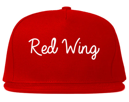 Red Wing Minnesota MN Script Mens Snapback Hat Red