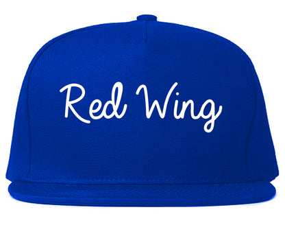 Red Wing Minnesota MN Script Mens Snapback Hat Royal Blue