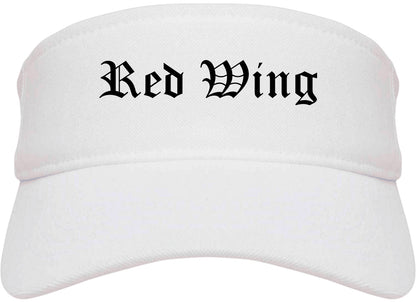 Red Wing Minnesota MN Old English Mens Visor Cap Hat White