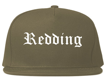 Redding California CA Old English Mens Snapback Hat Grey