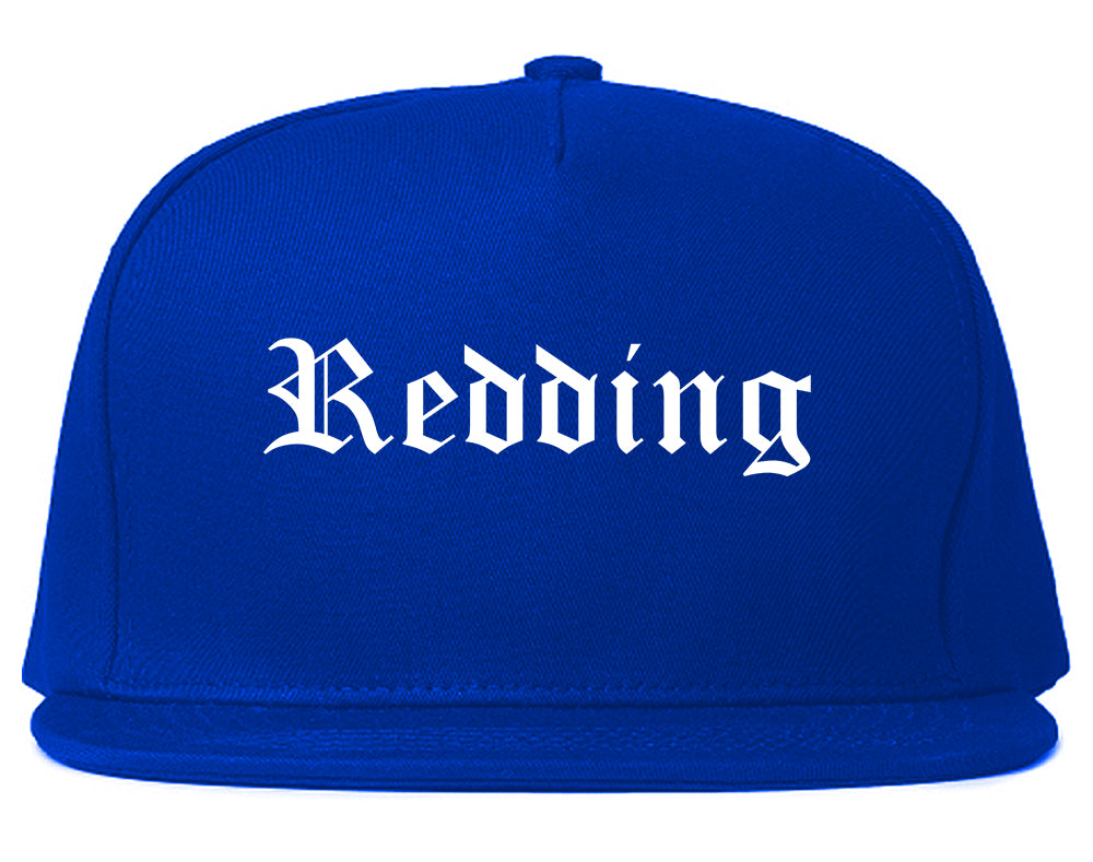 Redding California CA Old English Mens Snapback Hat Royal Blue