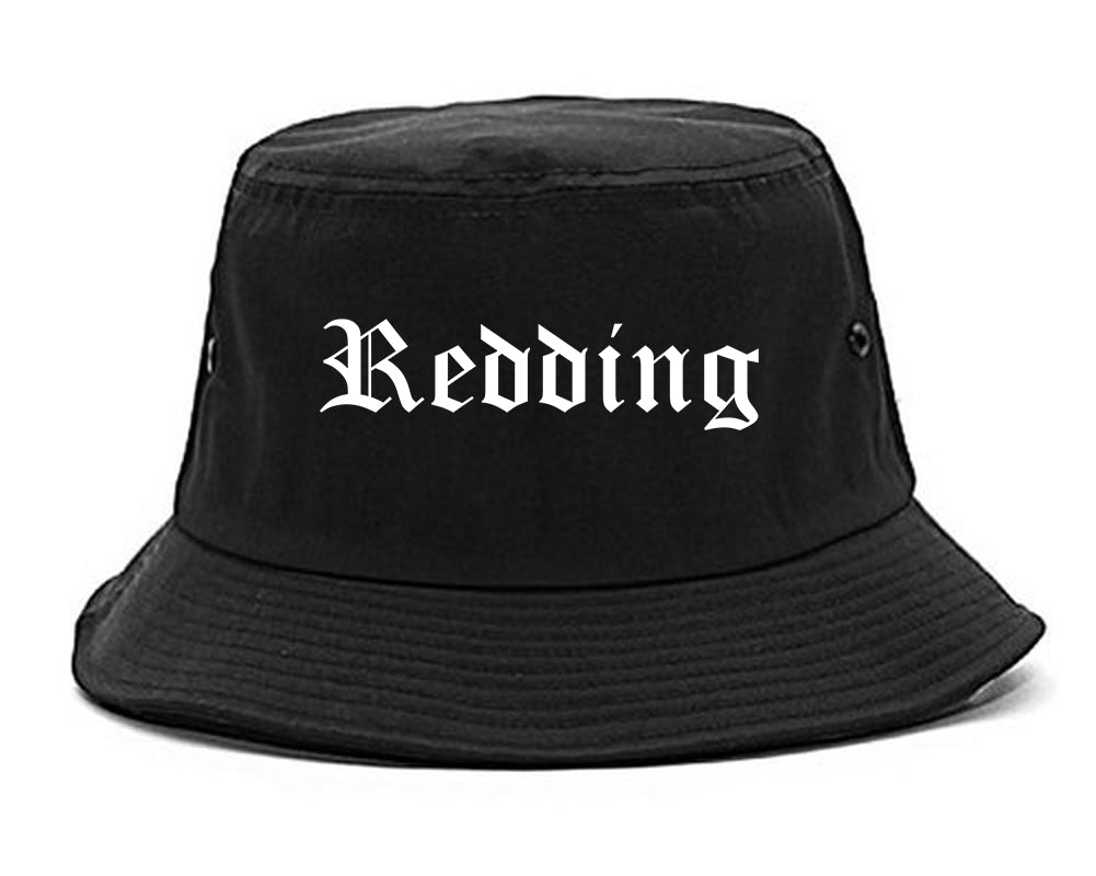 Redding California CA Old English Mens Bucket Hat Black