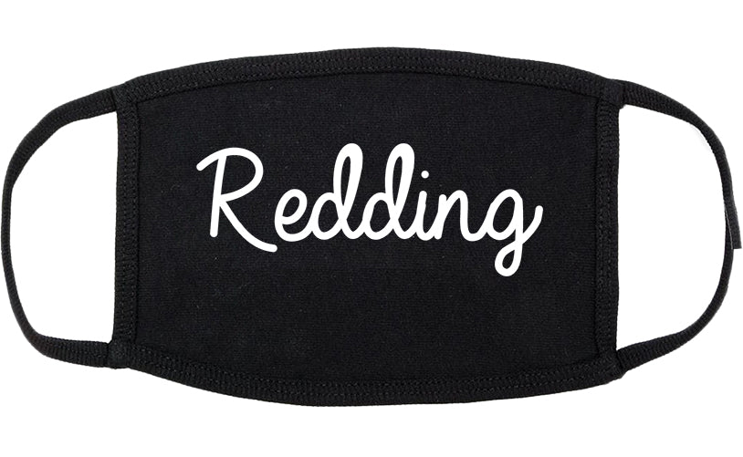 Redding California CA Script Cotton Face Mask Black