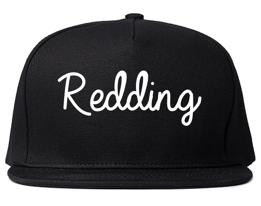 Redding California CA Script Mens Snapback Hat Black