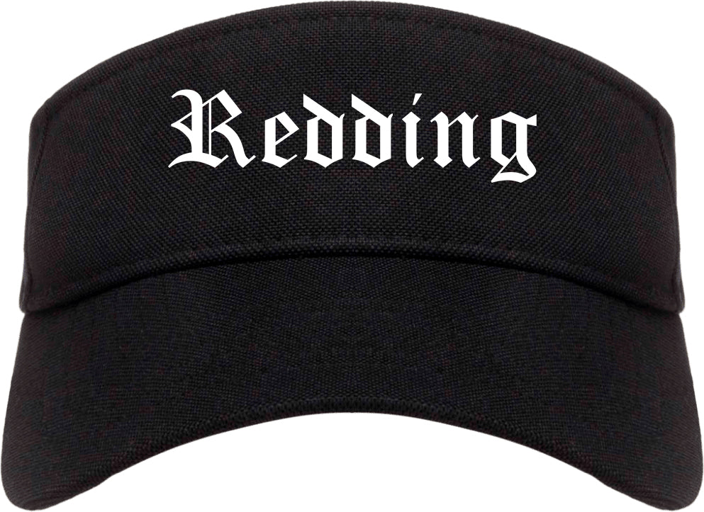 Redding California CA Old English Mens Visor Cap Hat Black