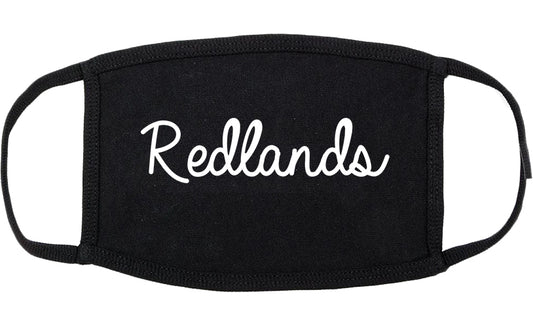 Redlands California CA Script Cotton Face Mask Black