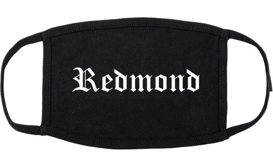 Redmond Oregon OR Old English Cotton Face Mask Black