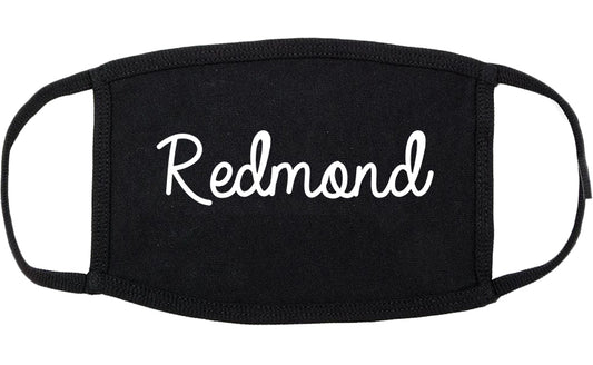 Redmond Oregon OR Script Cotton Face Mask Black