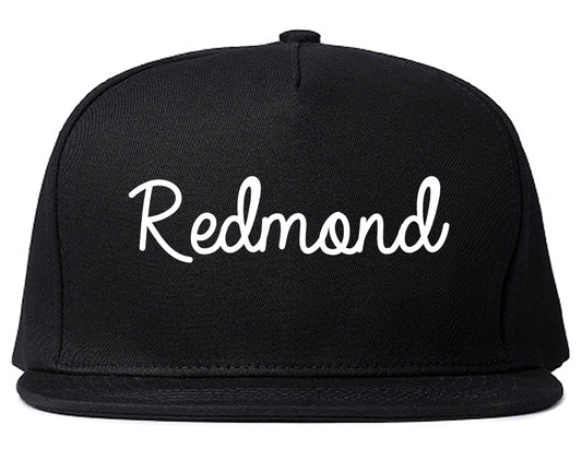 Redmond Oregon OR Script Mens Snapback Hat Black