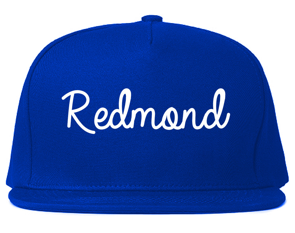 Redmond Oregon OR Script Mens Snapback Hat Royal Blue