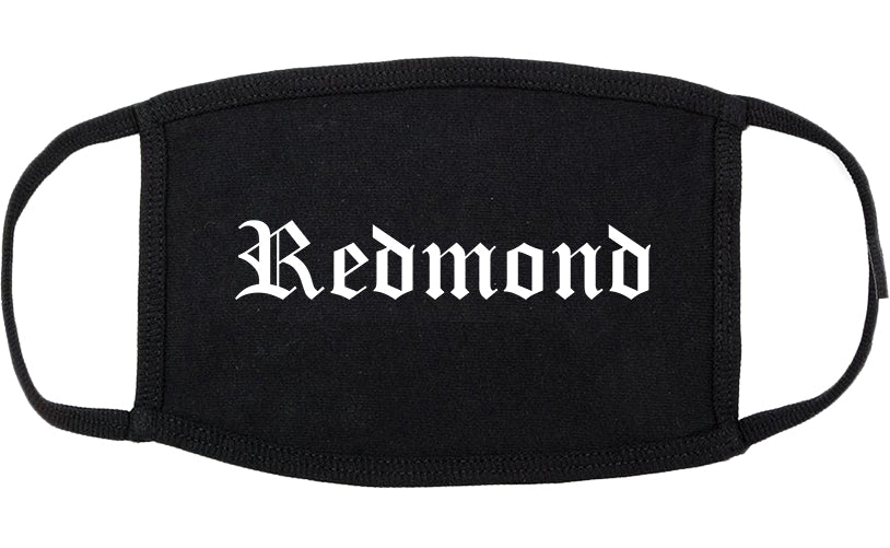 Redmond Washington WA Old English Cotton Face Mask Black