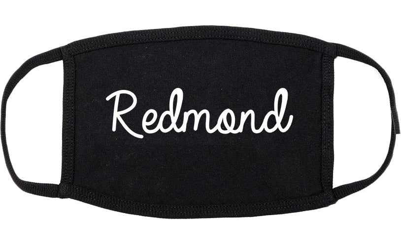 Redmond Washington WA Script Cotton Face Mask Black