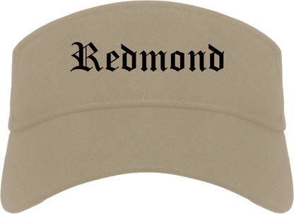 Redmond Washington WA Old English Mens Visor Cap Hat Khaki
