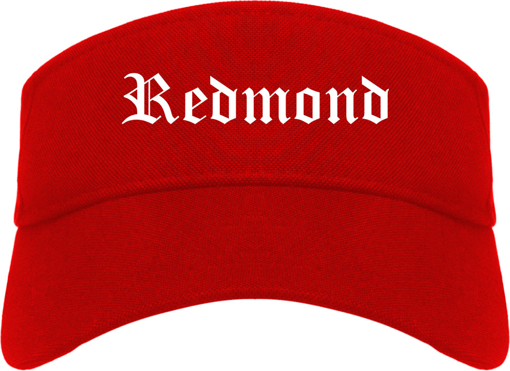 Redmond Washington WA Old English Mens Visor Cap Hat Red