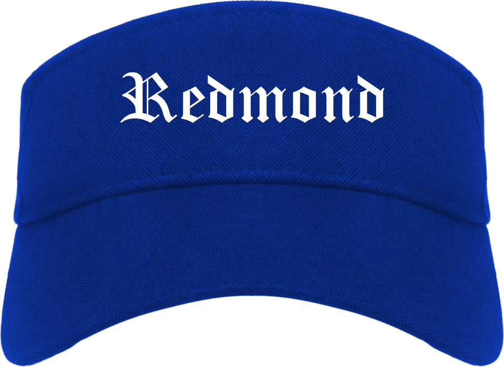 Redmond Washington WA Old English Mens Visor Cap Hat Royal Blue