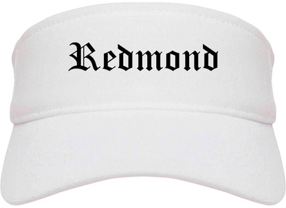 Redmond Washington WA Old English Mens Visor Cap Hat White