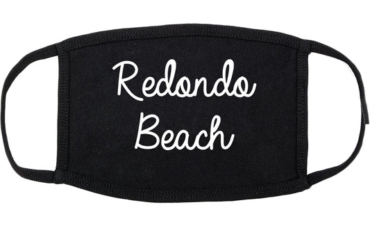 Redondo Beach California CA Script Cotton Face Mask Black