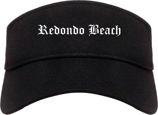 Redondo Beach California CA Old English Mens Visor Cap Hat Black