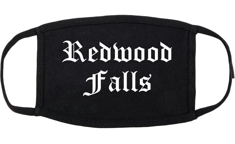 Redwood Falls Minnesota MN Old English Cotton Face Mask Black