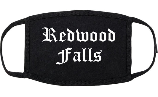 Redwood Falls Minnesota MN Old English Cotton Face Mask Black