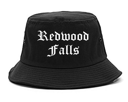 Redwood Falls Minnesota MN Old English Mens Bucket Hat Black