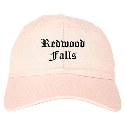 Redwood Falls Minnesota MN Old English Mens Dad Hat Baseball Cap Pink