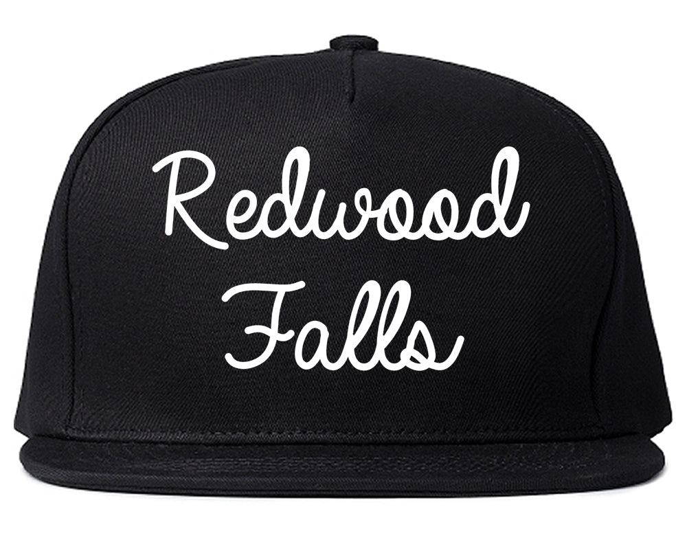 Redwood Falls Minnesota MN Script Mens Snapback Hat Black