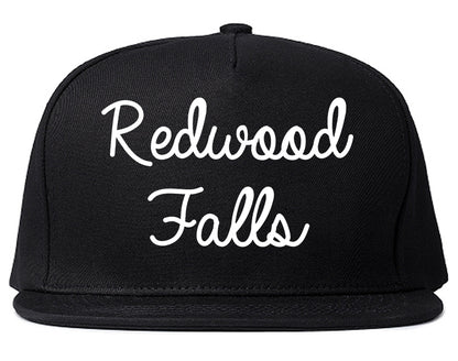 Redwood Falls Minnesota MN Script Mens Snapback Hat Black