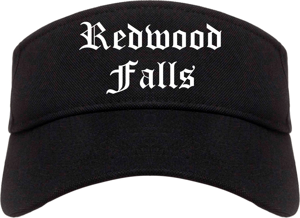 Redwood Falls Minnesota MN Old English Mens Visor Cap Hat Black