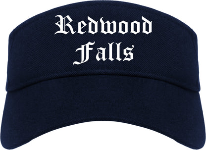 Redwood Falls Minnesota MN Old English Mens Visor Cap Hat Navy Blue