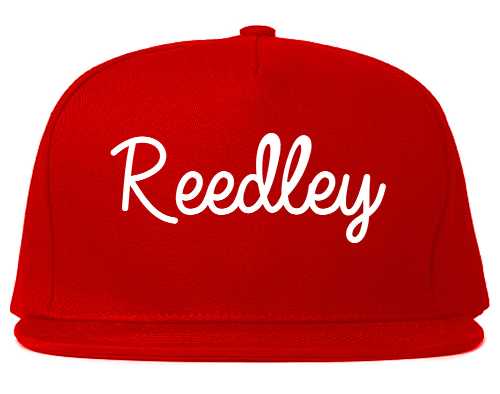 Reedley California CA Script Mens Snapback Hat Red
