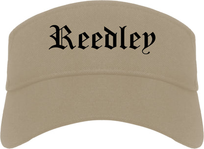 Reedley California CA Old English Mens Visor Cap Hat Khaki