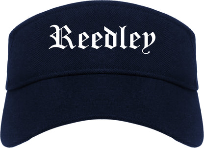 Reedley California CA Old English Mens Visor Cap Hat Navy Blue