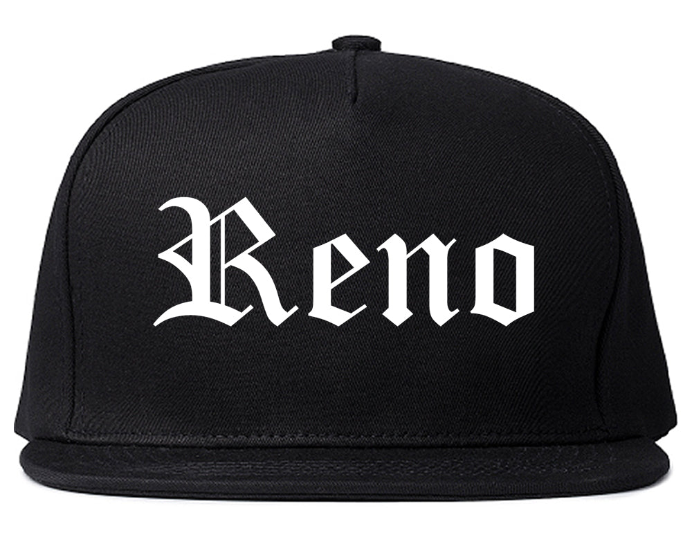 Reno Nevada NV Old English Mens Snapback Hat Black