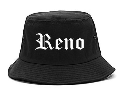 Reno Nevada NV Old English Mens Bucket Hat Black