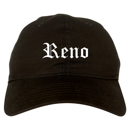 Reno Nevada NV Old English Mens Dad Hat Baseball Cap Black