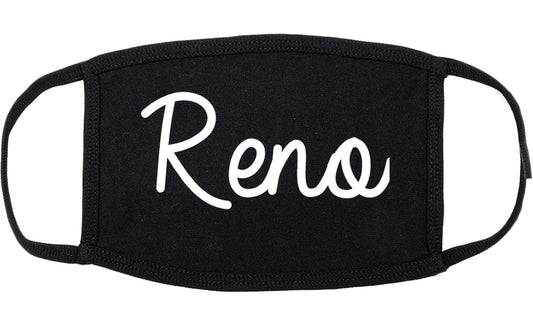 Reno Nevada NV Script Cotton Face Mask Black