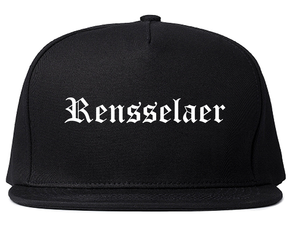 Rensselaer Indiana IN Old English Mens Snapback Hat Black