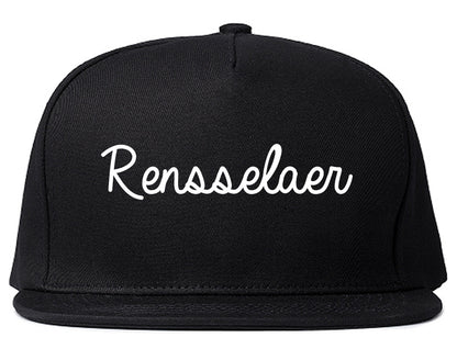 Rensselaer Indiana IN Script Mens Snapback Hat Black