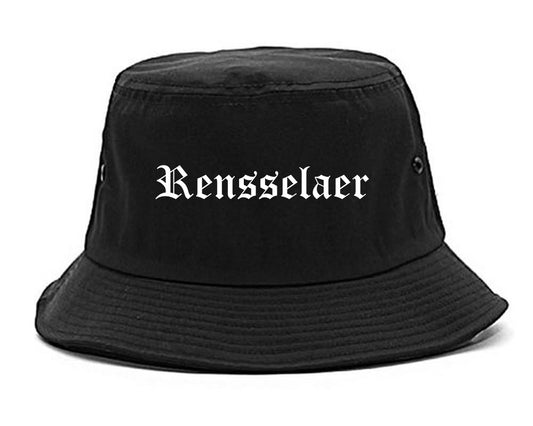 Rensselaer New York NY Old English Mens Bucket Hat Black