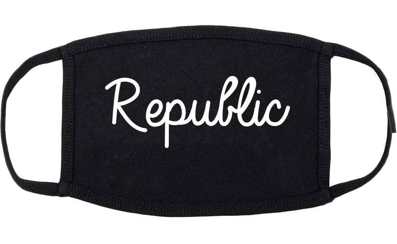 Republic Missouri MO Script Cotton Face Mask Black