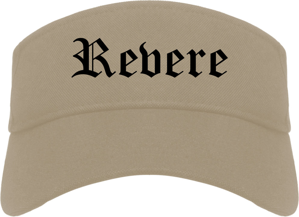 Revere Massachusetts MA Old English Mens Visor Cap Hat Khaki