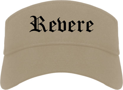 Revere Massachusetts MA Old English Mens Visor Cap Hat Khaki